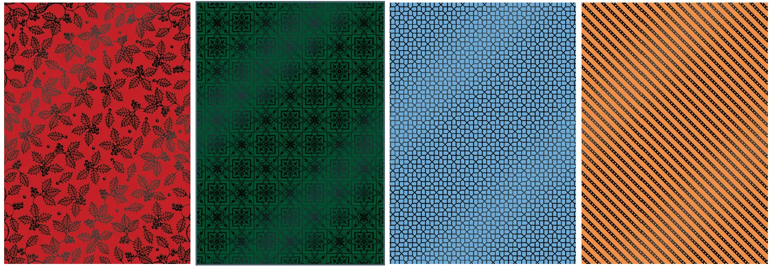 Stained Glass Christmas Luxury Foiled Edge-to-Edge Cardstock