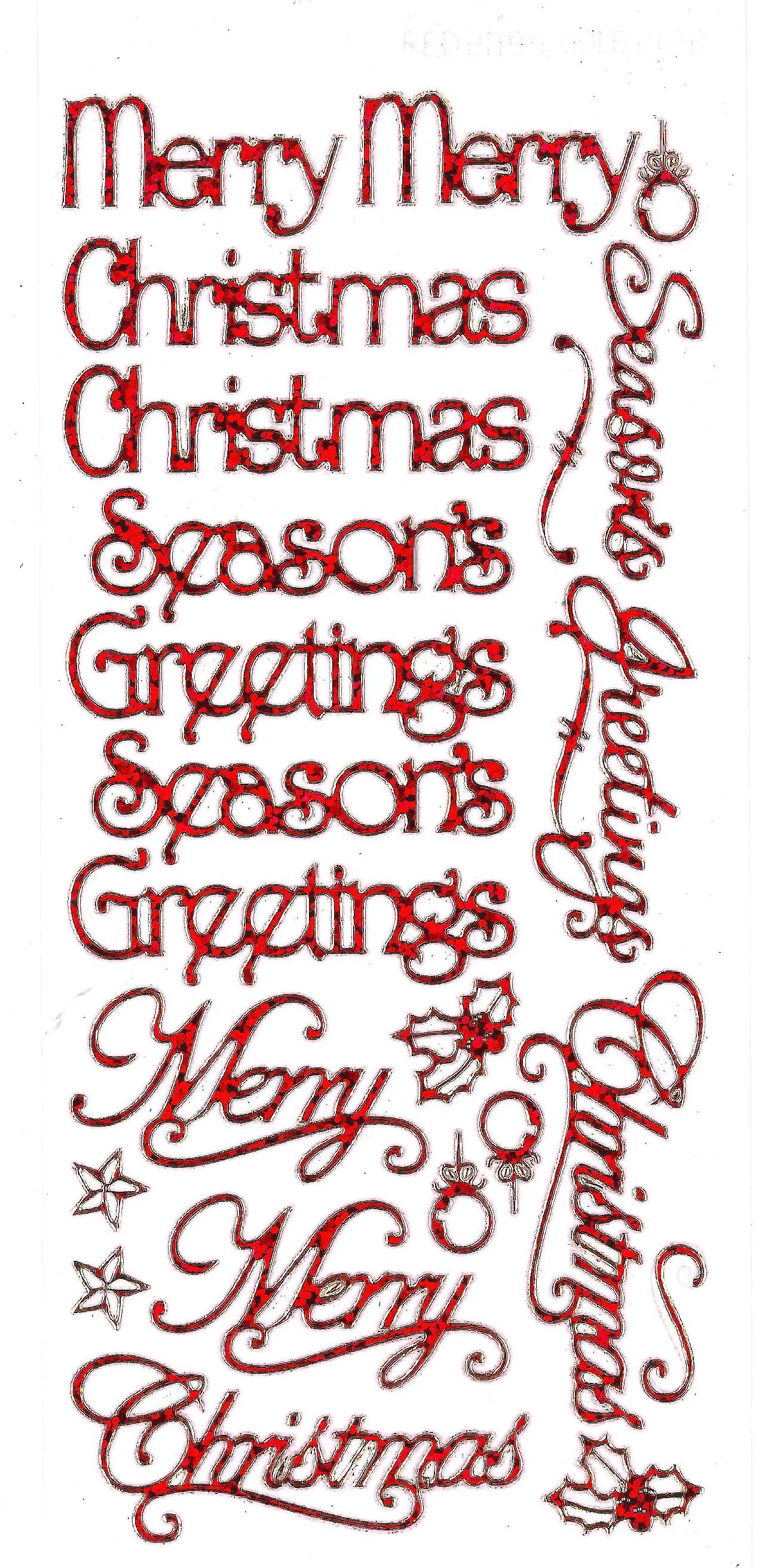 Merry, Merry Christmas Dazzlesâ¢ Stickers, red