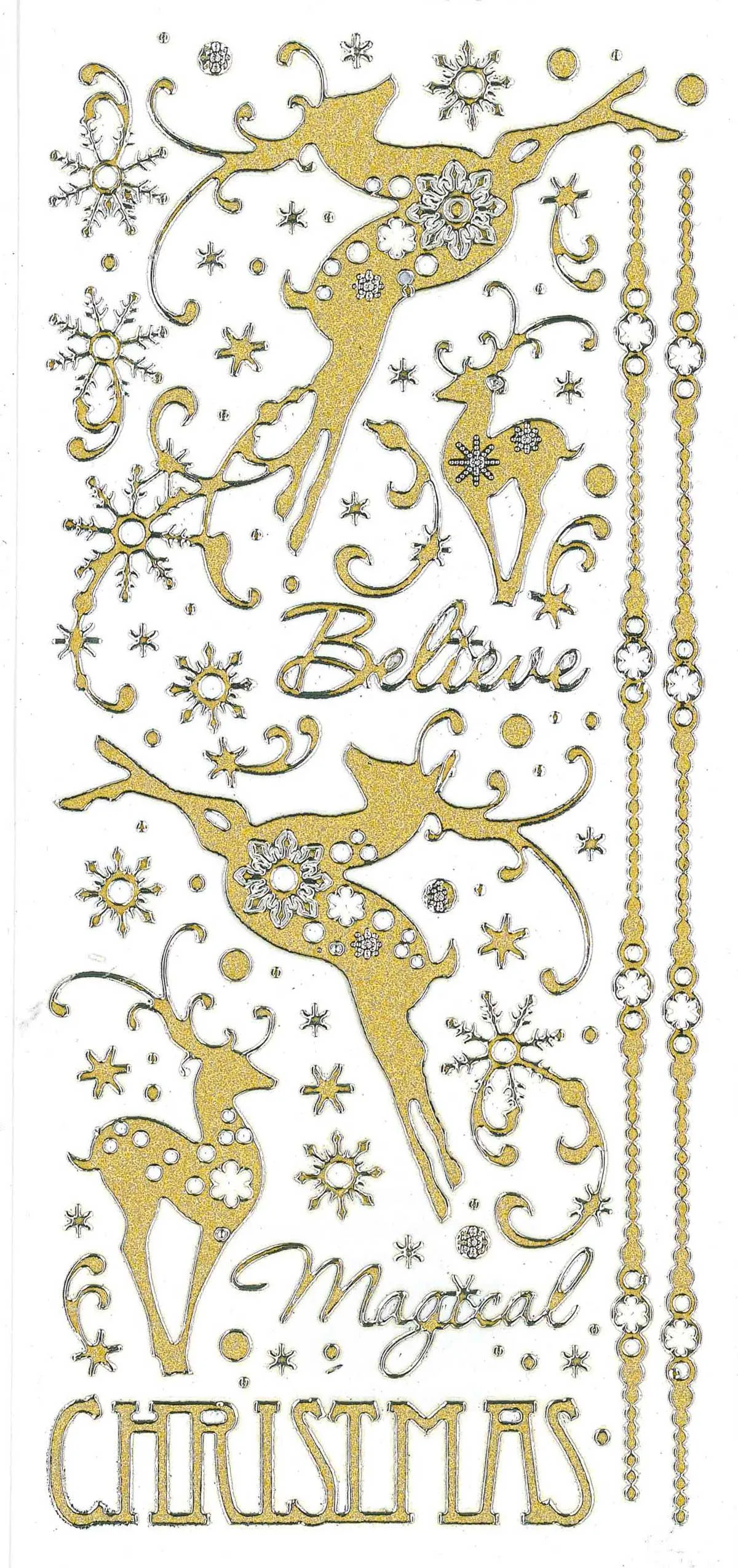Magical Reindeer Dazzlesâ¢ Stickers, gold