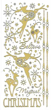 Magical Reindeer Dazzles&trade; Stickers, gold