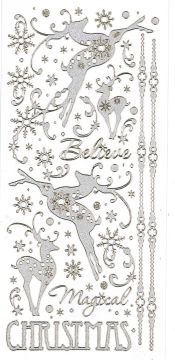 Magical Reindeer Dazzles™ Stickers, silver