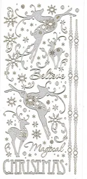 Magical Reindeer Dazzles&trade; Stickers, silver