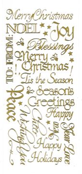 Merry, Merry Christmas Dazzles™ stickers, gold
