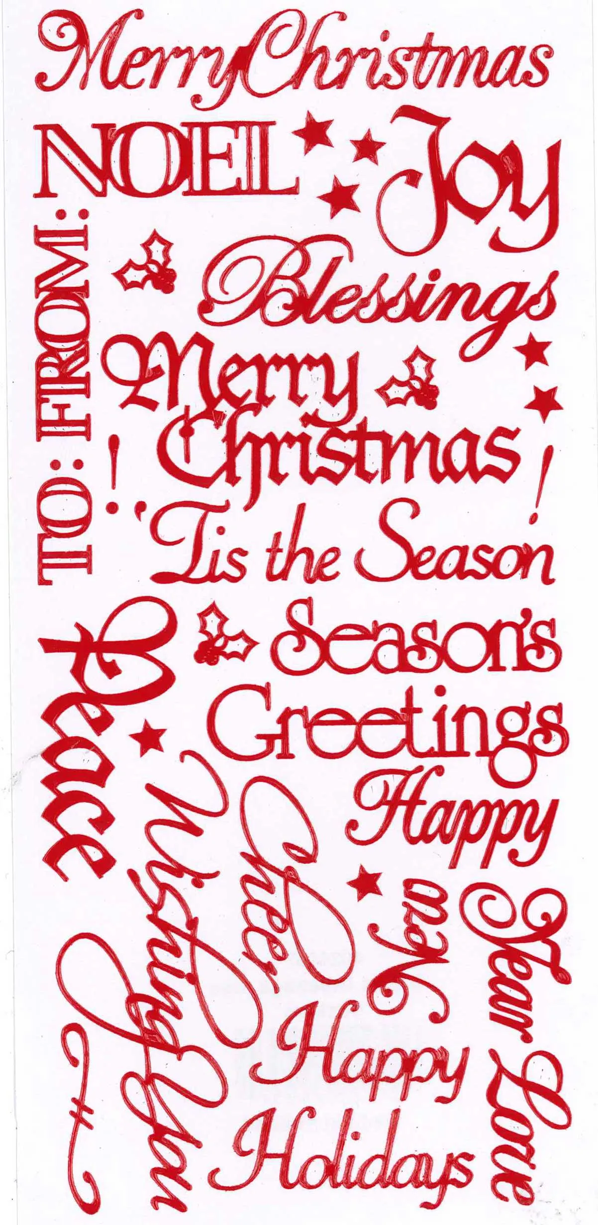Christmas Greetings Dazzlesâ¢ Stickers, red