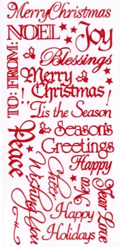 Christmas Greetings Dazzles&trade; Stickers, red
