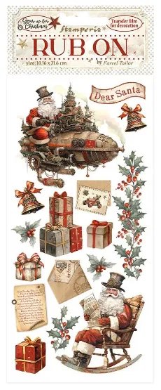 Gear Up for Christmas Rub-Ons, Santa