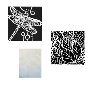 Leaves & Dragonfly by Stencils & Such Money Saver
