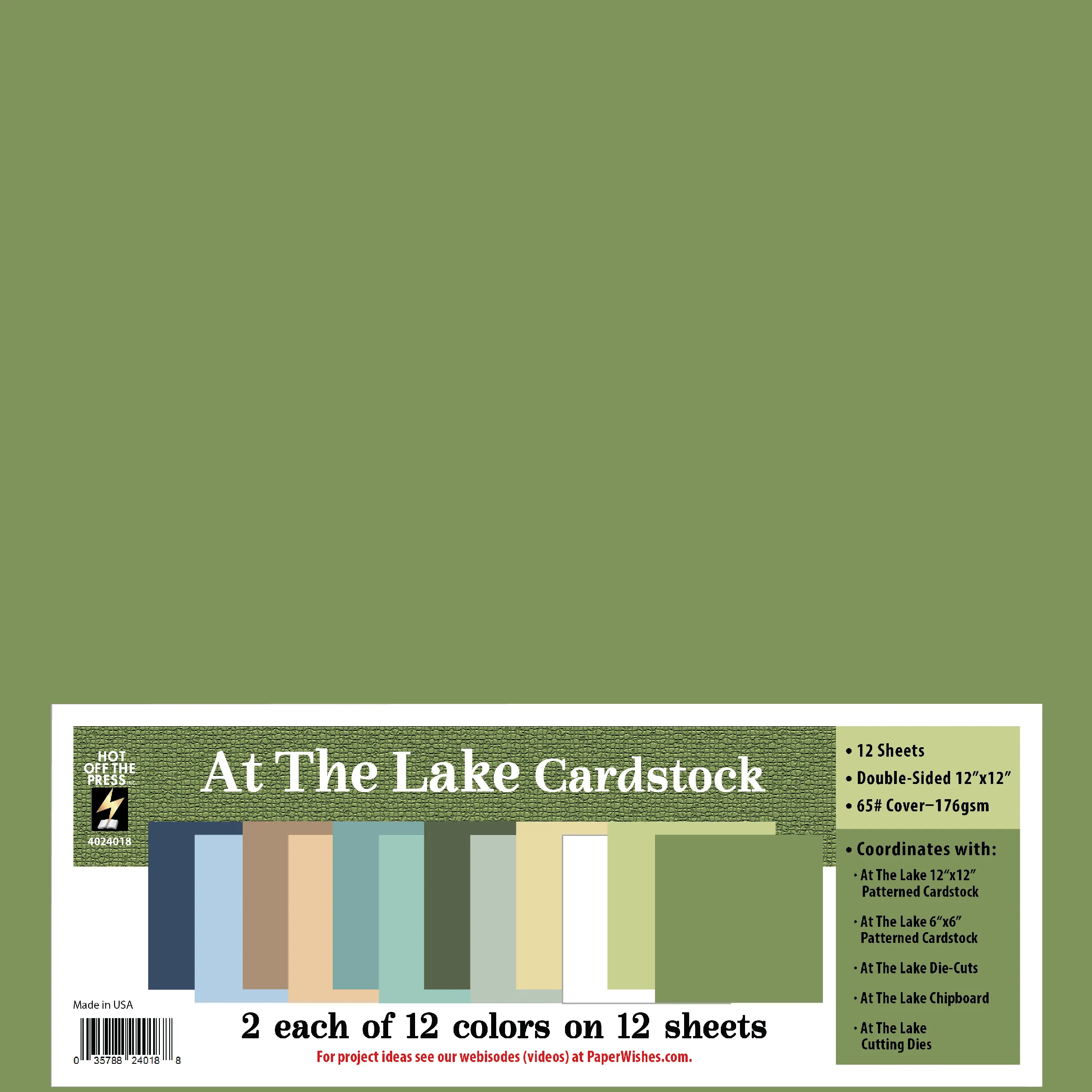 At the Lake 12x12 Solid Cardstock