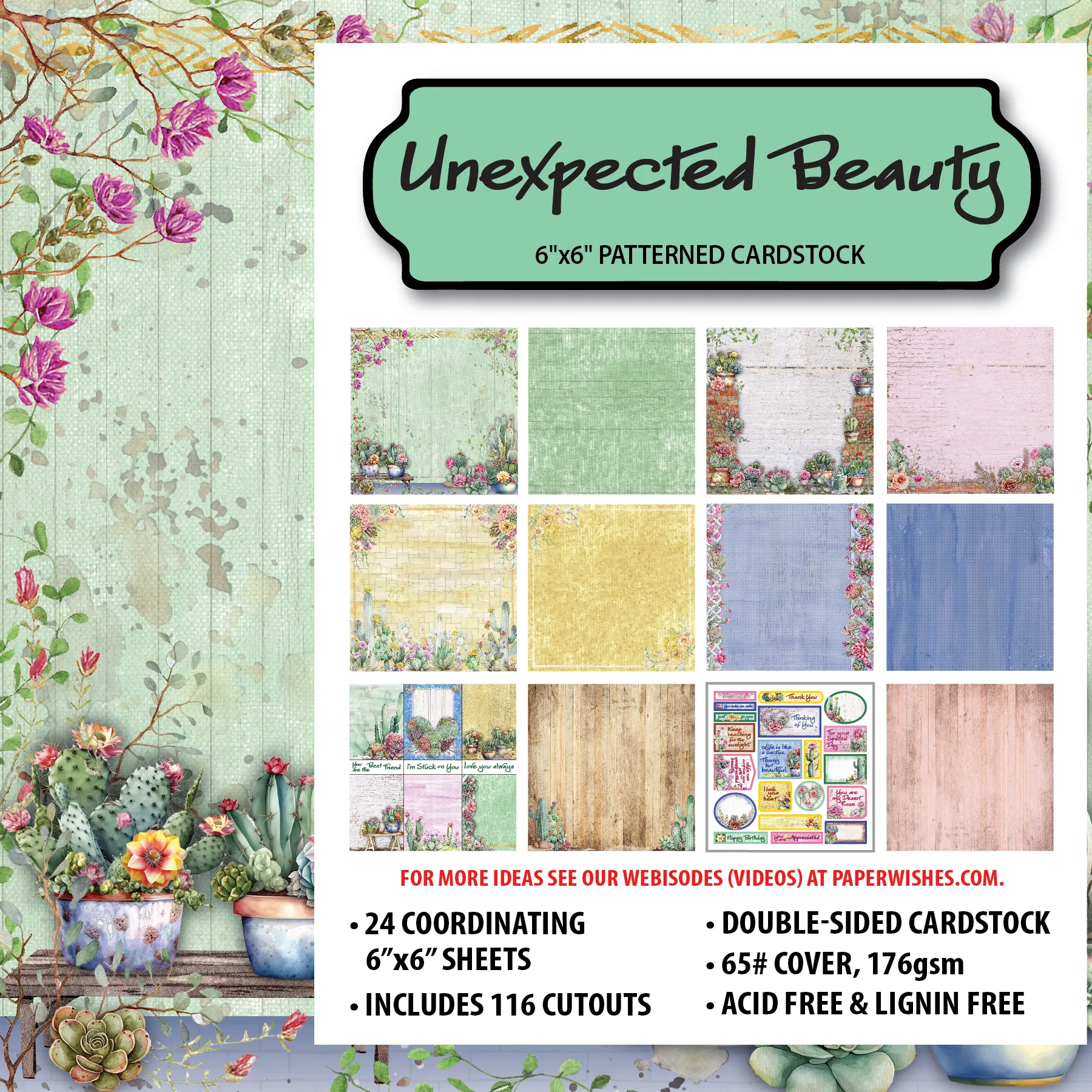 Unexpected Beauty 6x6 Patterned Cardstock
