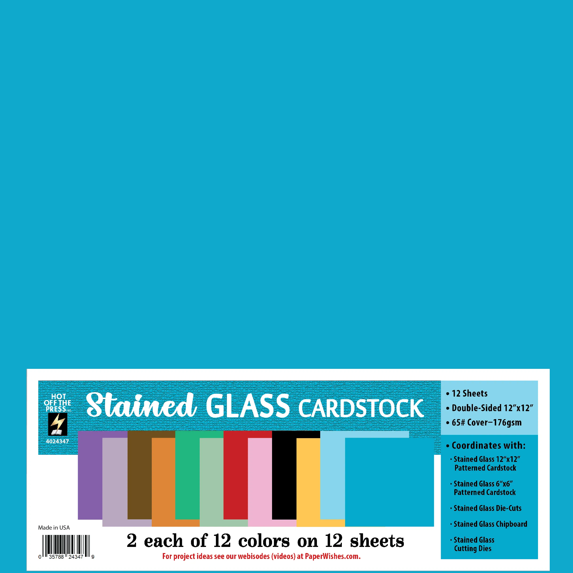 Stained Glass 12x12 Solid Cardstock