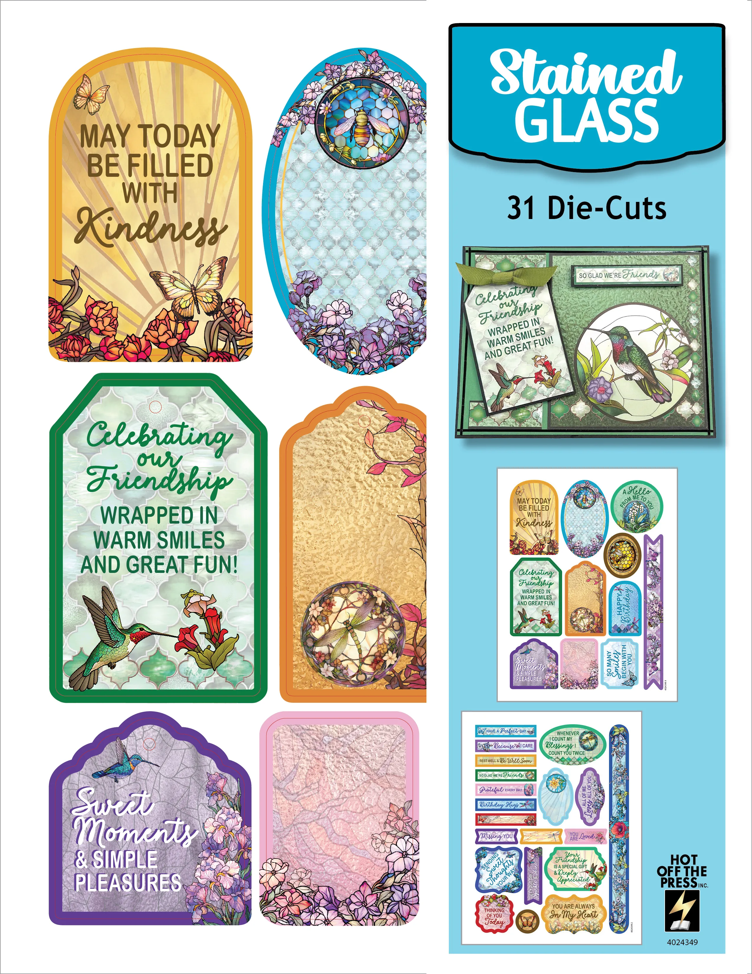 Stained Glass Die-Cuts, 31 pieces