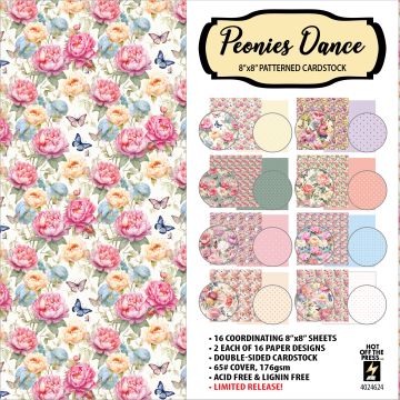 Peonies Dance 8x8 Papers, limited edition
