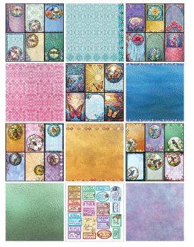 Stained Glass 12x12 Patterned Cardstock - VIP