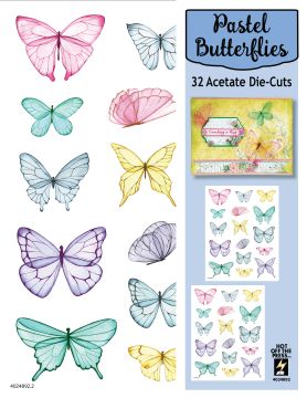 Pastel Butterflies Die-Cut Acetate, 32 pieces