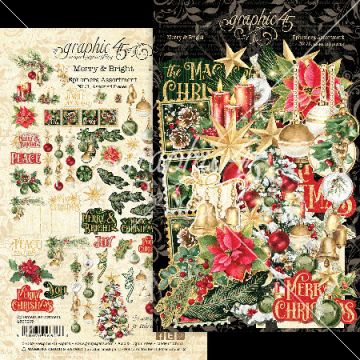 Merry & Bright Ephemera Set, 70 pieces