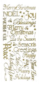 Christmas Greetings Dazzles™ Stickers, gold