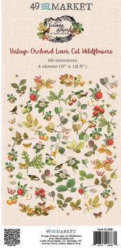 Vintage Orchard Laser Cuts Wildflowers, 92 pieces