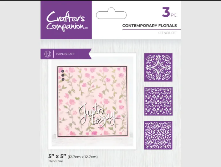 Contemporary Florals Stencils, 3 pieces