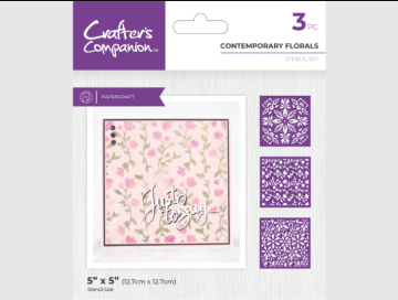 Contemporary Florals Stencils, 3 pieces