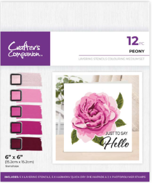 Peony Layering Stencils Colouring Medium Set