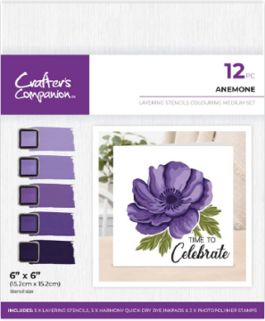 Anemone Layering Stencils Colouring Medium Set