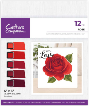 Rose Layering Stencils Colouring Medium Set