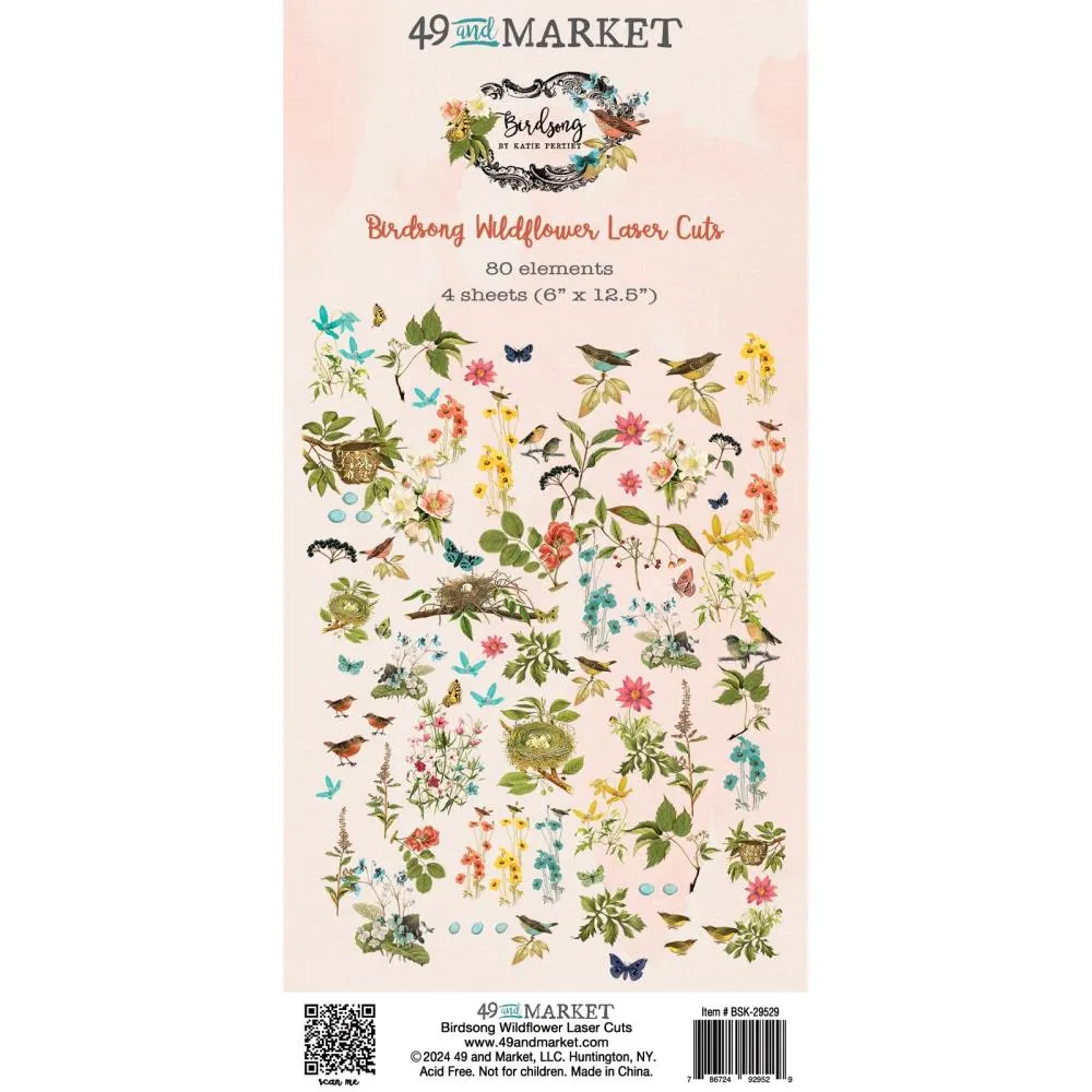 Birdsong Laser Cuts, 80 pieces