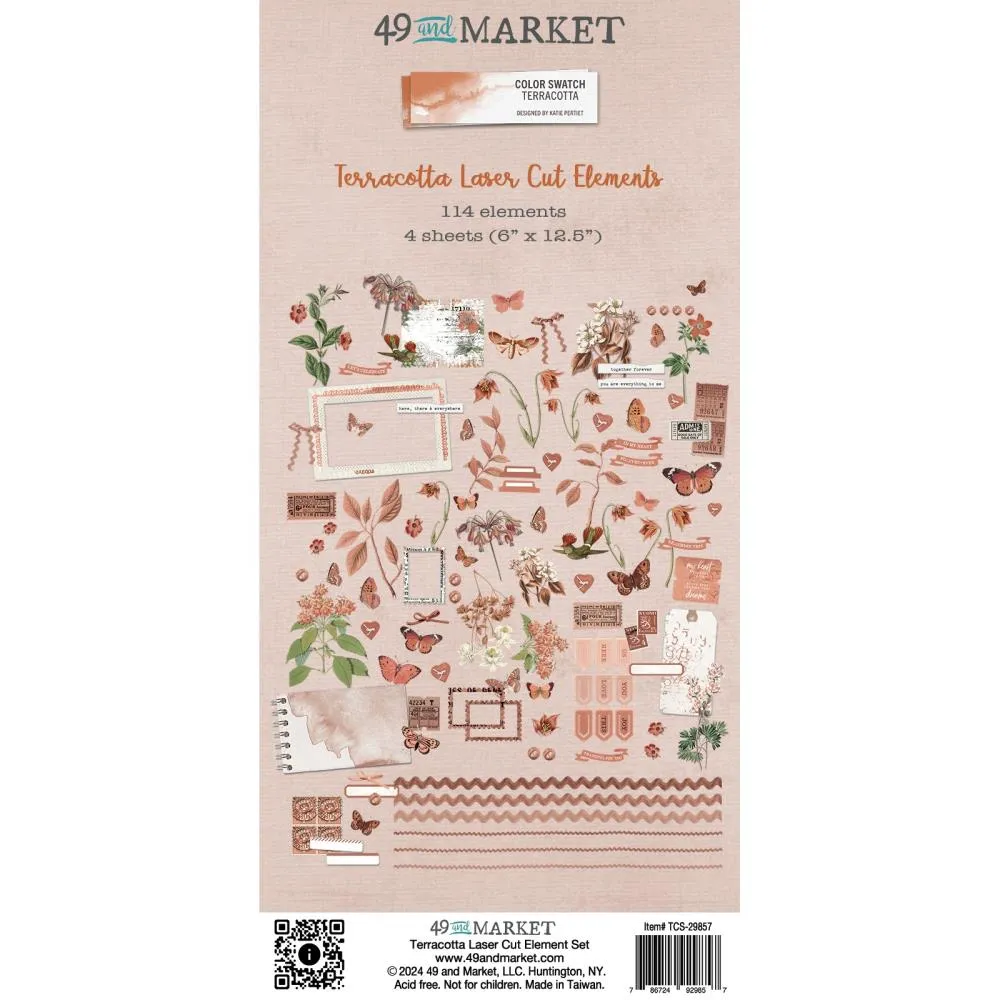 Terracotta Laser Cuts, 114 pieces