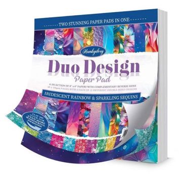 Iridescent Rainbow & Sparkling Sequins Duo Design Paper Pad