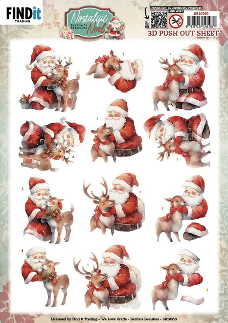 Santa & Deer Die-Cut Sheet