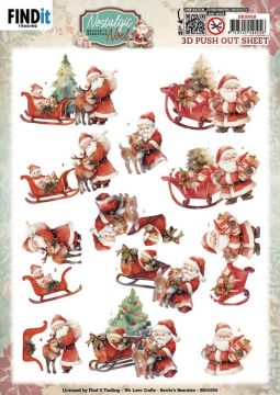 Santa & Sleigh Die-Cut Sheet