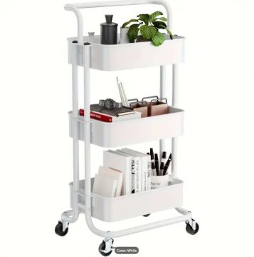 Rolling Utility Cart, White