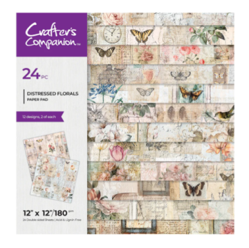 Distressed Florals 12x12 Paper Pad, 36 sheets