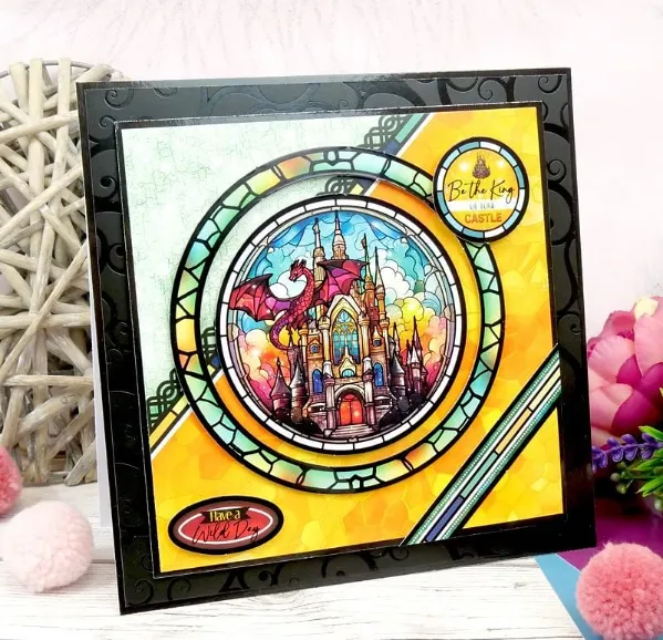 Stained Glass Mystical Worlds Luxury Foiled Edge-to-Edge Cardstock