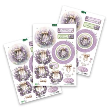 Lavender Wreath Die-Cuts, 3 sheets