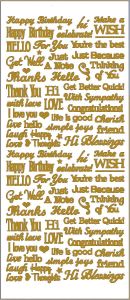 Gold Tiny Words & Phrases Dazzles™ Stickers
