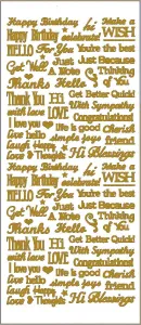 Gold Tiny Words & Phrases Dazzlesâ¢ Stickers