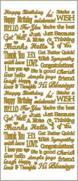 Gold Tiny Words & Phrases Dazzles&trade; Stickers