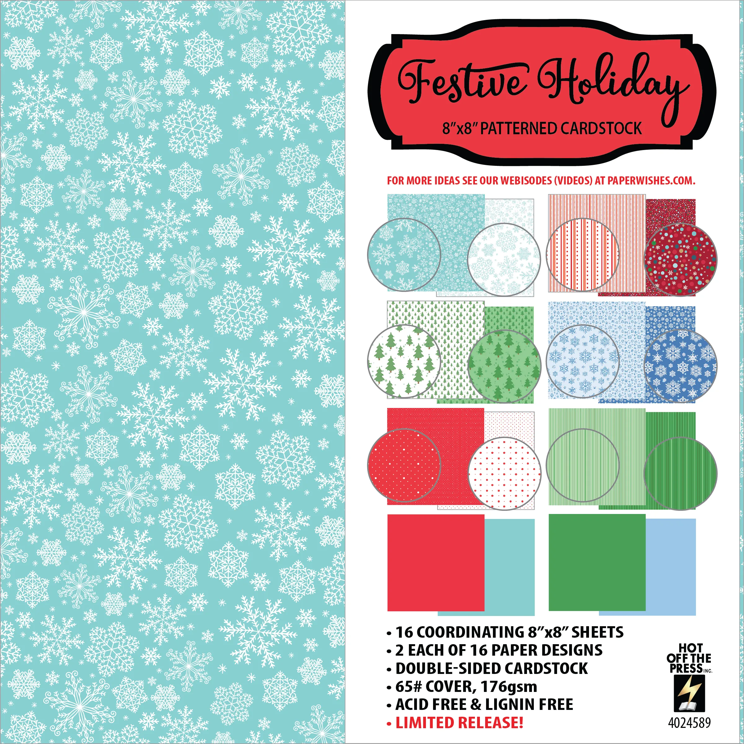 Festive Holiday 8x8 papers, limited release