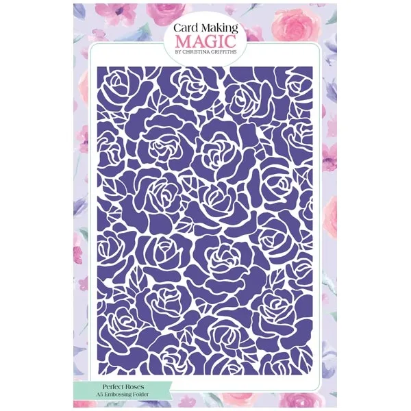 Perfect Roses Super Slimline Boxes A5 Embossing Folder by Card Making Magic