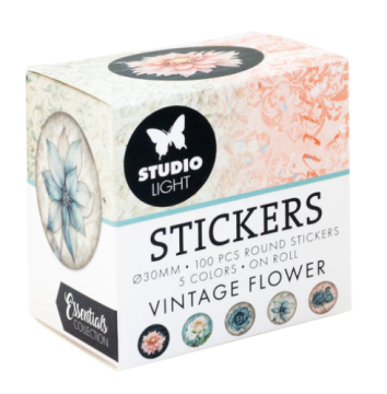 Vintage Flower Stickers, 100 pieces