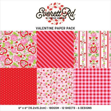 Roses & Hearts 6x6 Papers, 12 sheets