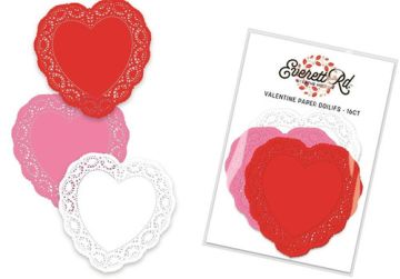 Heart Paper Doilies, 12 pieces