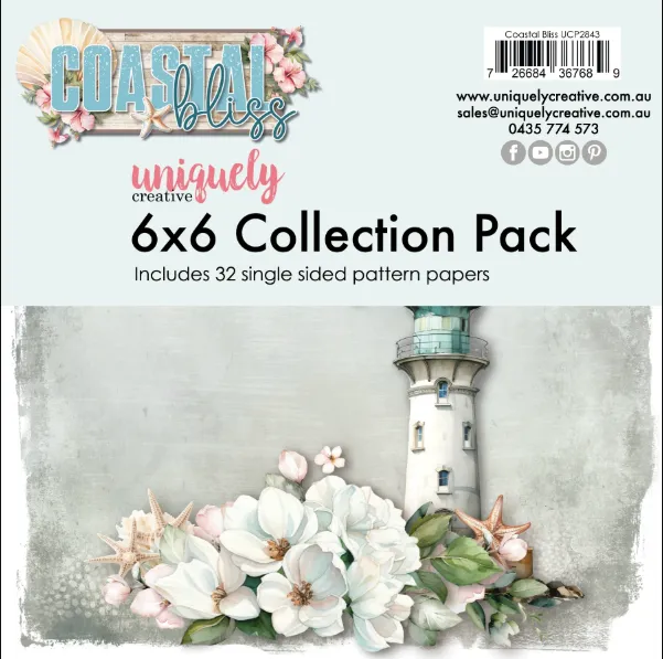 Coastal Bliss 6x6 cardstock, 32 sheets