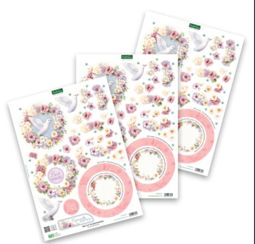 Dove with Flowers Die-Cuts, 3 sheets