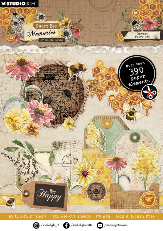 Sweet Bee Die-Cuts, 390 pieces