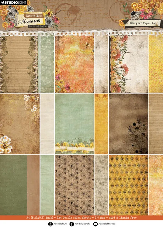 Sweet Bee 9x4 Papers, 36 sheets