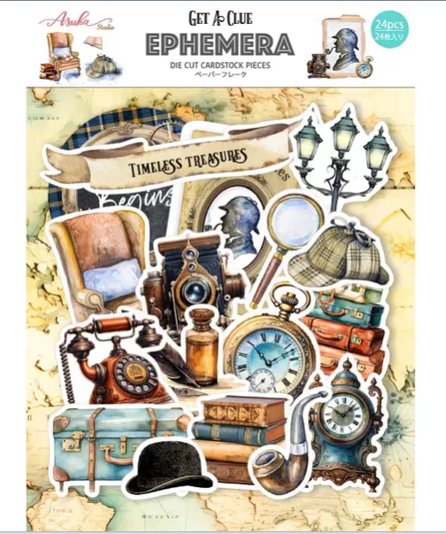 Get A Clue Ephemera Dies-Cuts, 24 pieces