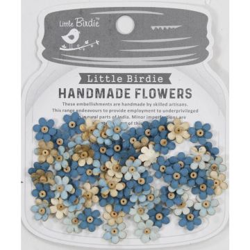 Aqua Splash Natalia Paper Flowers, 60 pieces