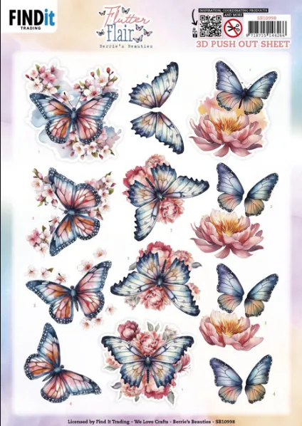 Pink Flutter die-cuts